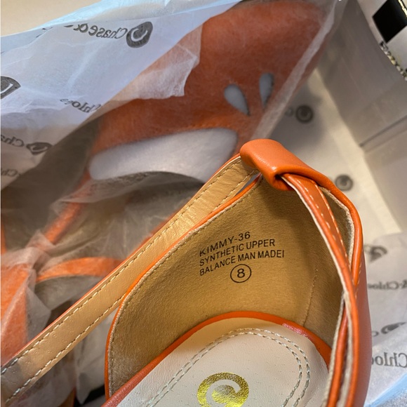 Chase Chloe Kimmy Orange T Strap Retro Vintage Pump Heel. NIB 8 - Picture 6 of 11